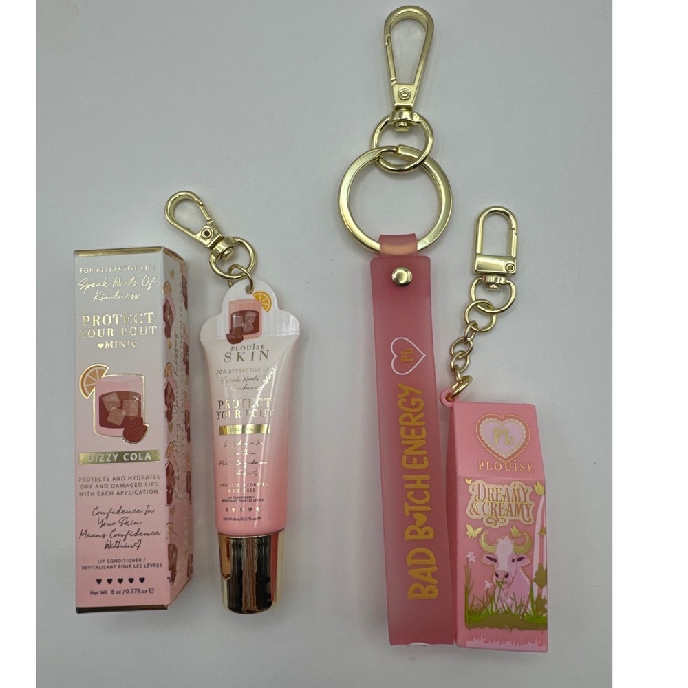 PLouise Protect Your‎ Pout Mini Lip Conditioner Dizzy Cola Keychain Set Pink New